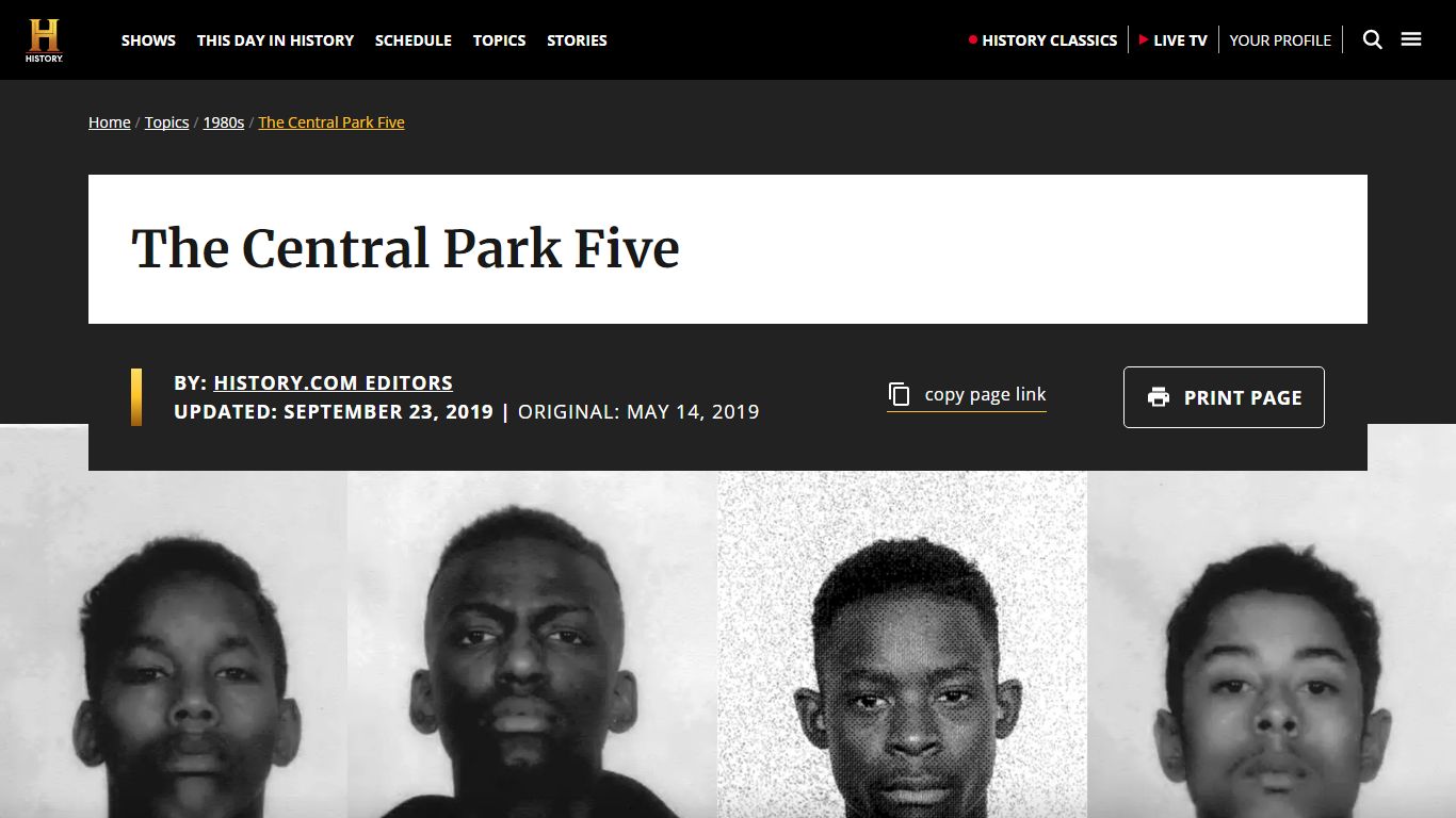 Central Park Five: Crime, Coverage & Settlement | HISTORY